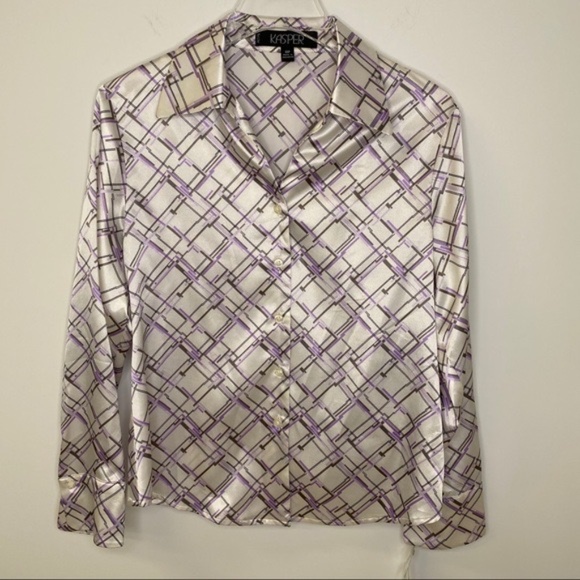 VINTAGE Kasper Button Down Blouse NWT - Picture 11 of 14